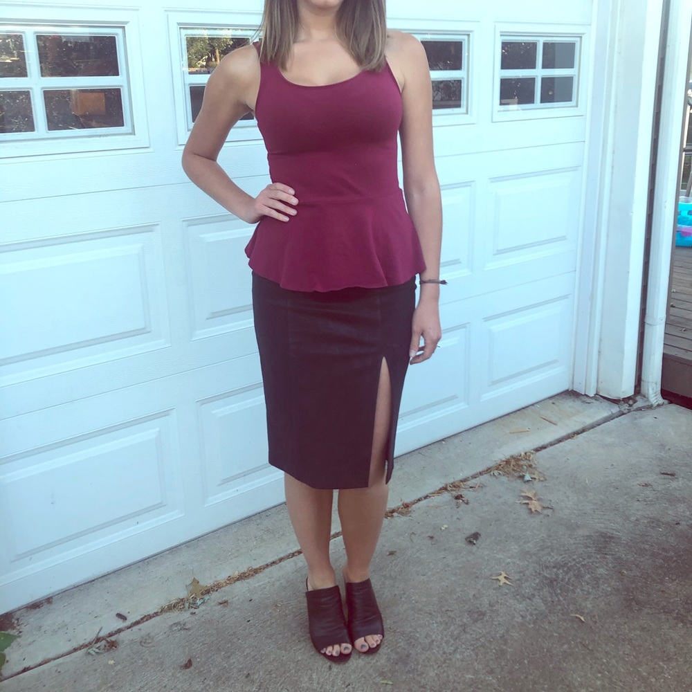 J.O.A faux suede skirt